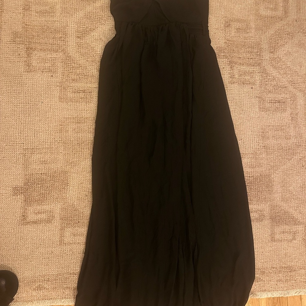 Birdie Grey Bridesmaid Black Strapless Maxi Dress